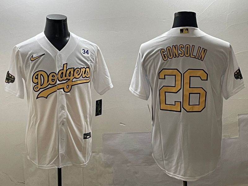 Men Los Angeles Dodgers #26 Gonsolin White All star Game 2025 Nike MLB Jersey style 1